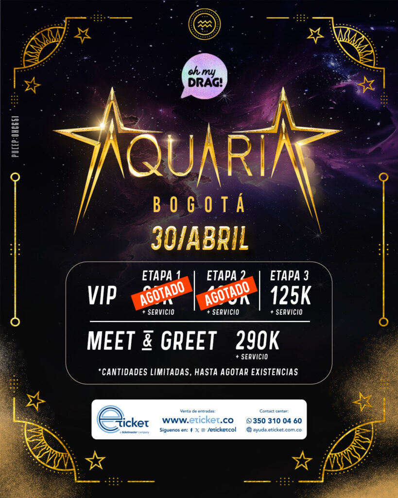 Aquaria Rupaul's Drag Race Bogota Colombia agosto 2024 Oh My Drag